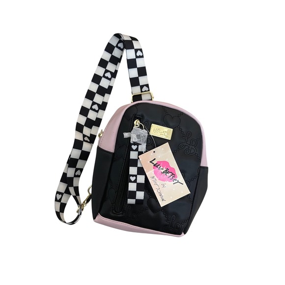 LUV BETSEY BY BETSEY JOHNSON  LBLEELA Mini Sling Backpack Quilted Heart Y2K NWT main image 9